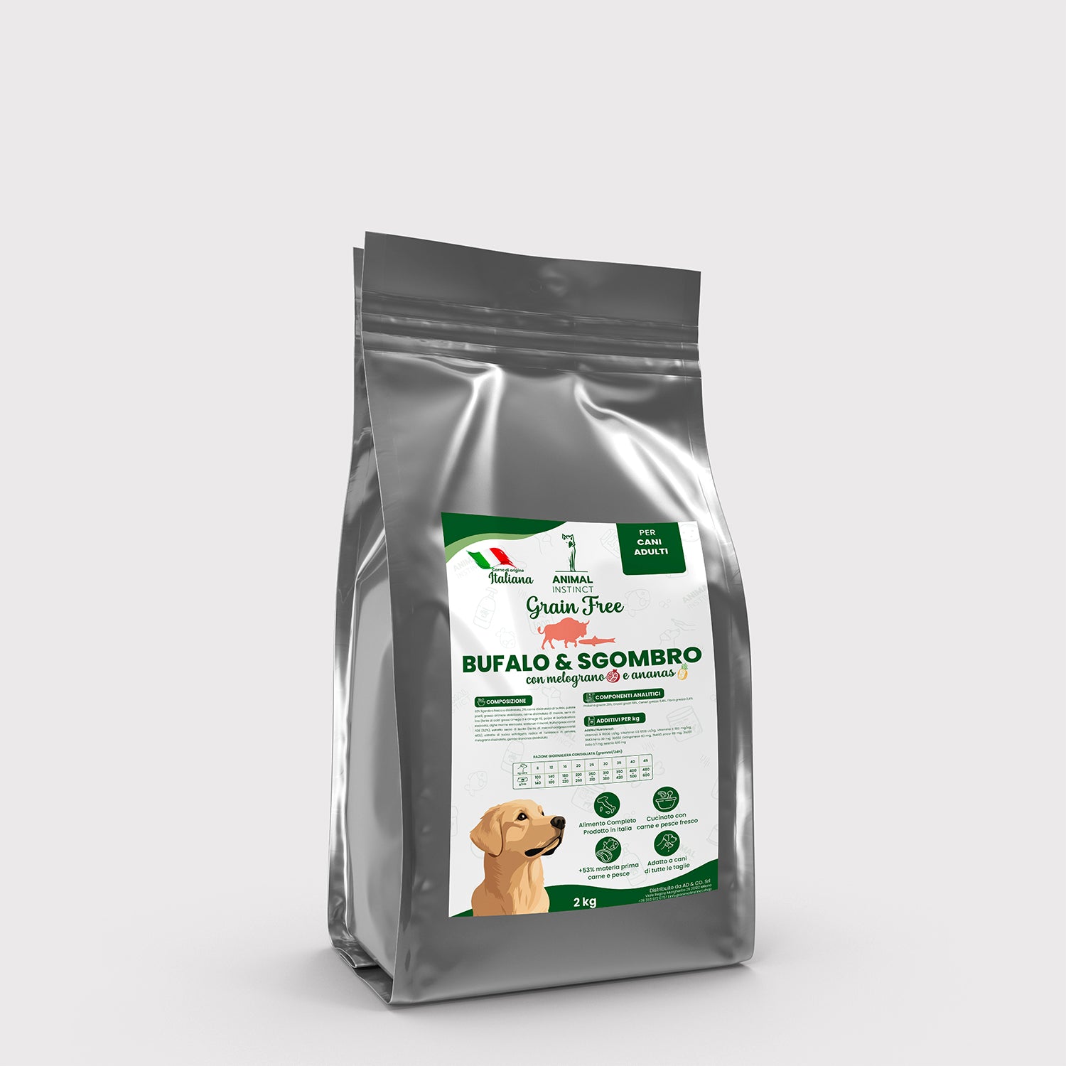 Crocchette Grain Free per Cane Adulto Bufalo e Sgombro