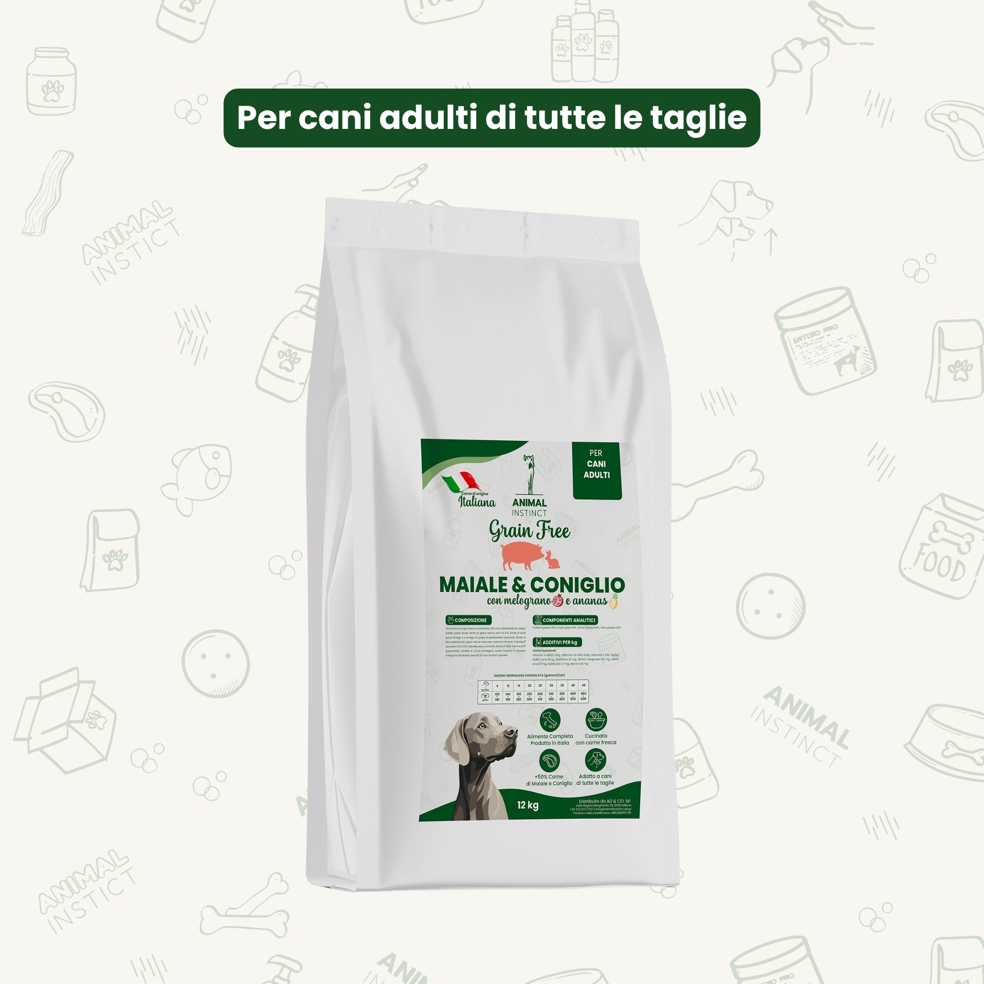 Crocchette Grain Free per Cane Adulto Maiale e Coniglio