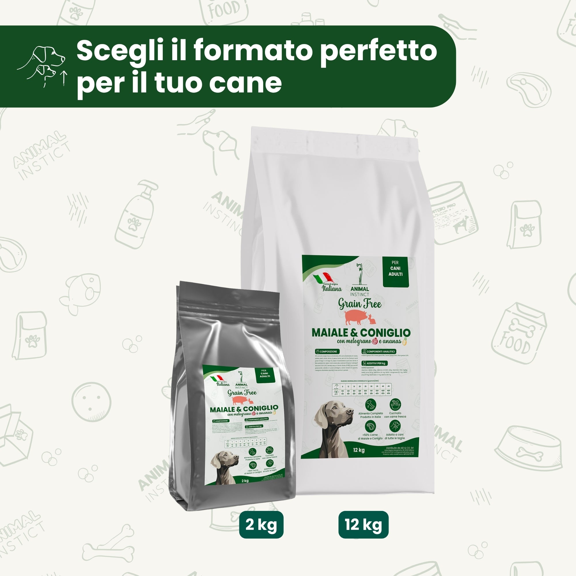 Crocchette Grain Free per Cane Adulto Maiale e Coniglio