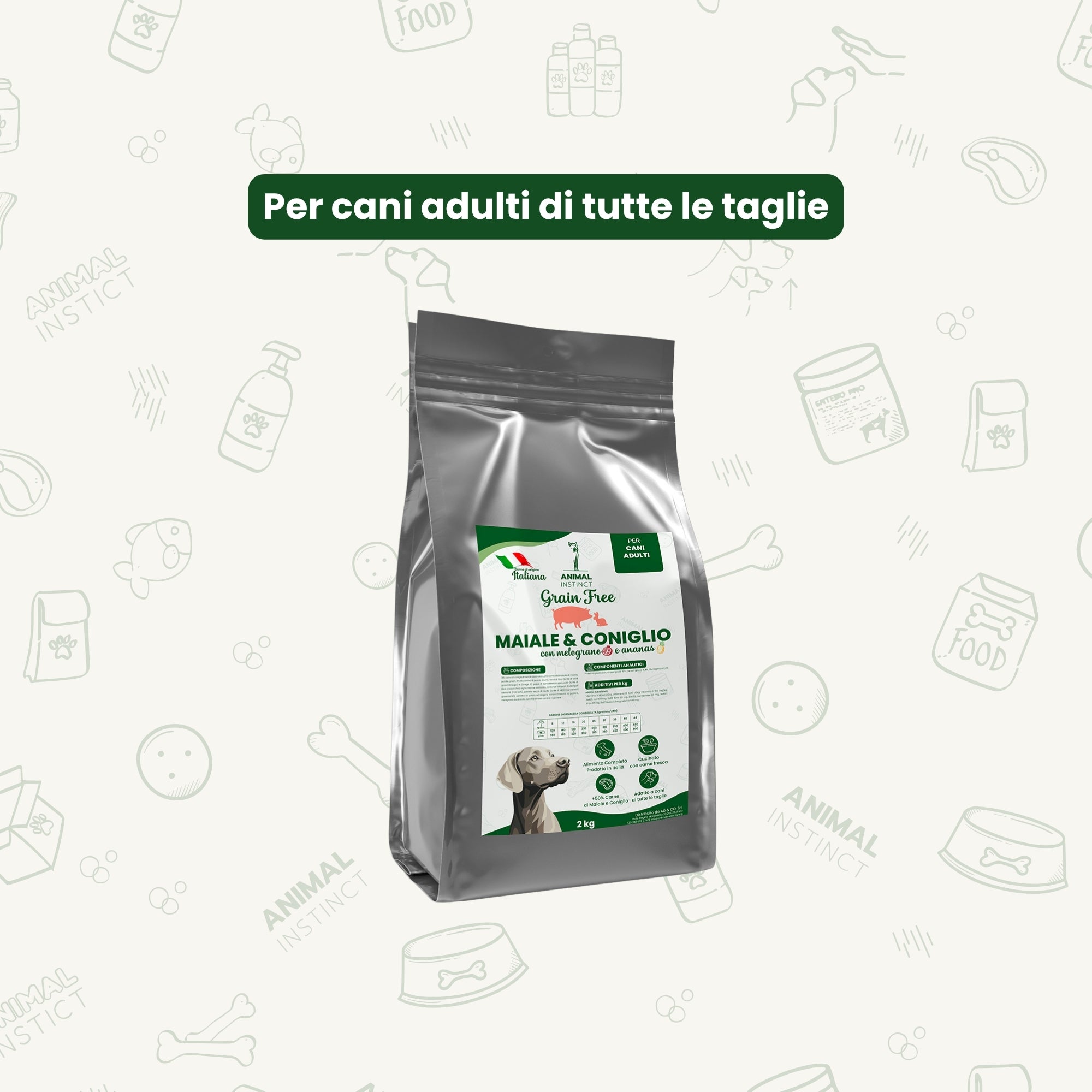 Crocchette Grain Free per Cane Adulto Maiale e Coniglio