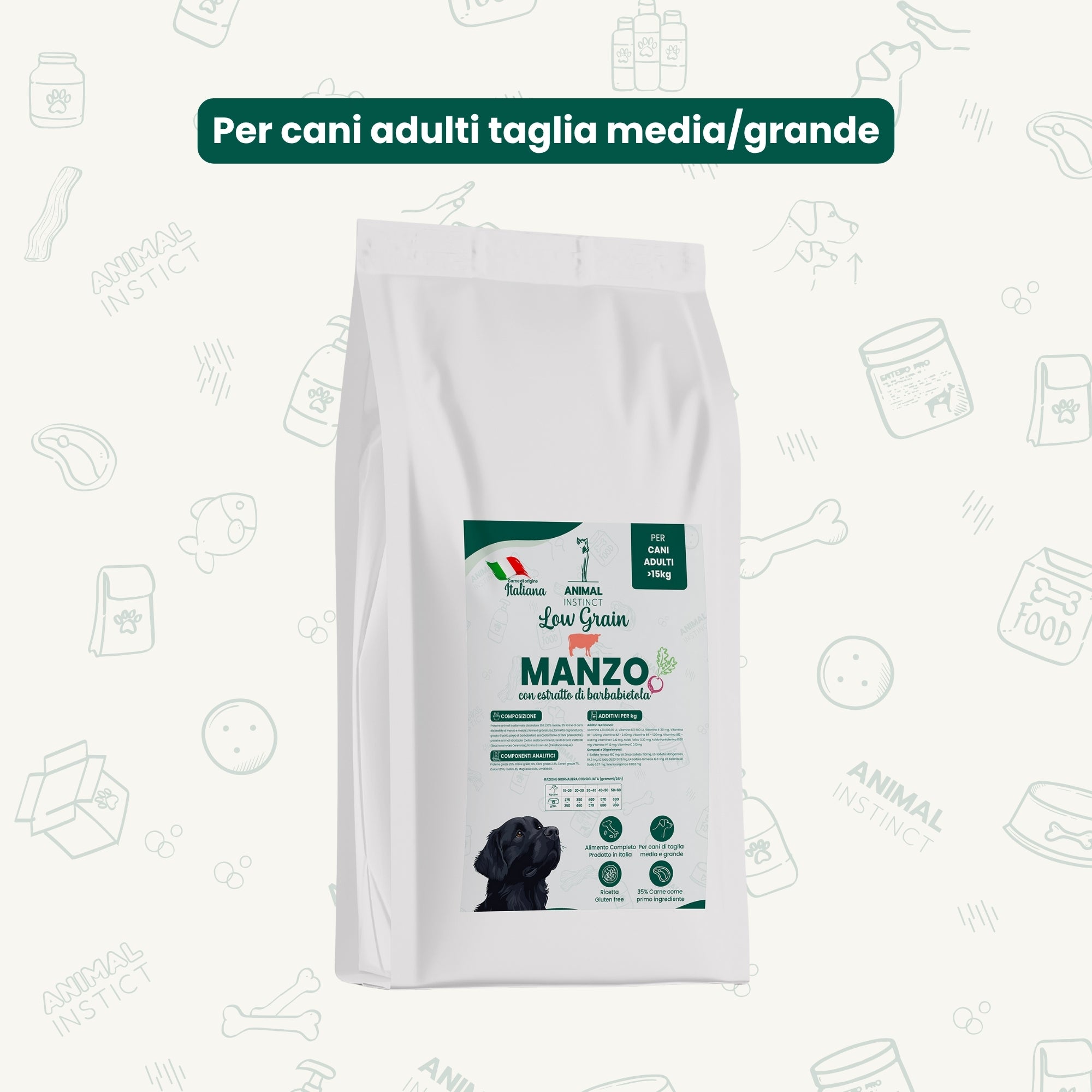 Crocchette Low Grain Cane Adulto Manzo