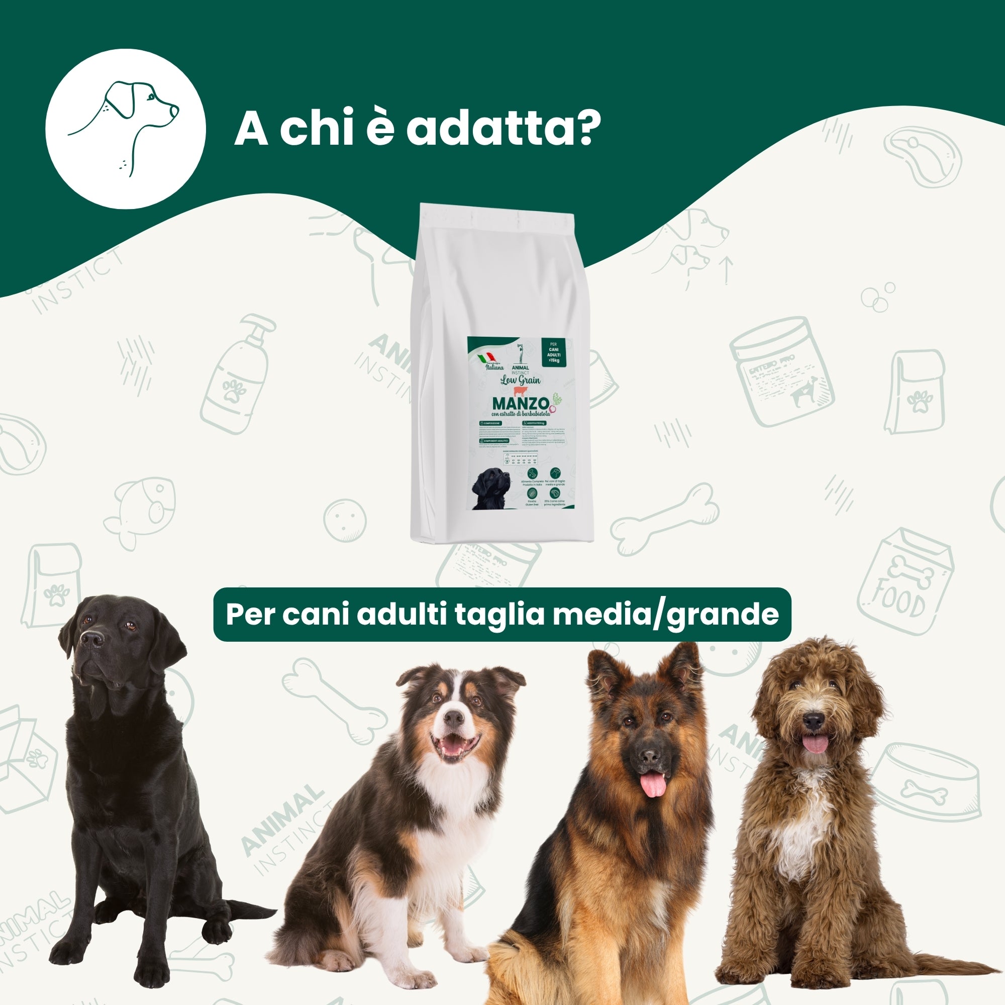 Crocchette Low Grain Cane Adulto Manzo