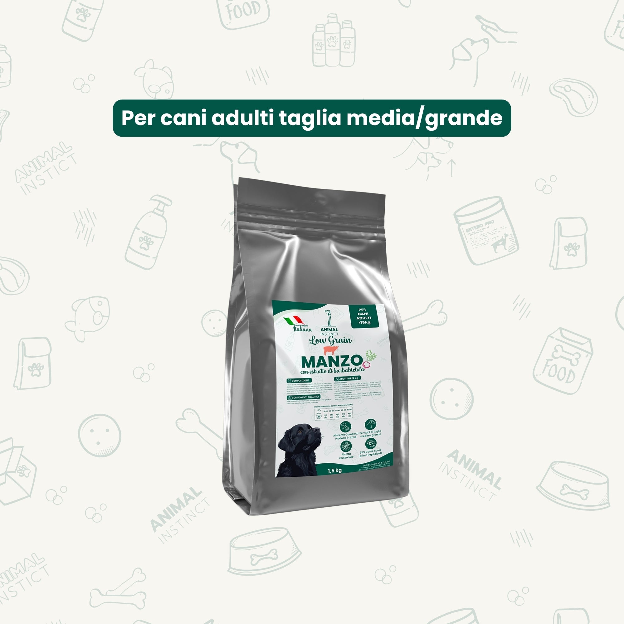 Crocchette Low Grain Cane Adulto Manzo