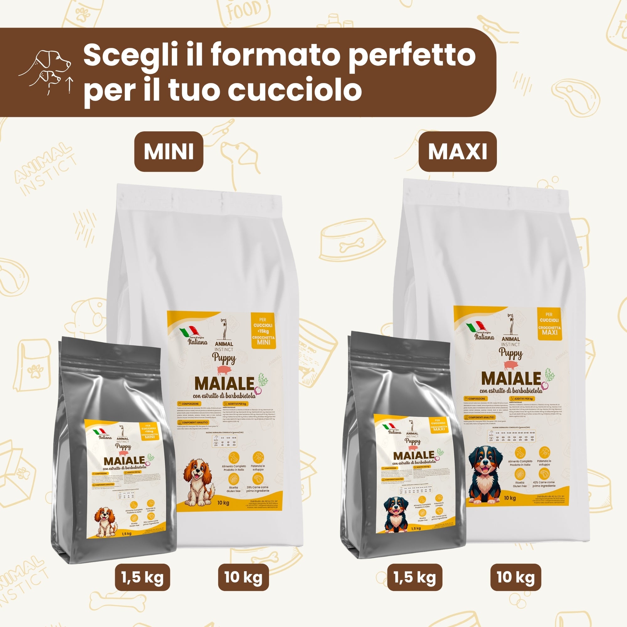 Crocchette per cuccioli Maiale